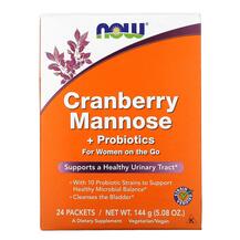 Cranberry Mannose + Probiotics Клюква NOW 6 г