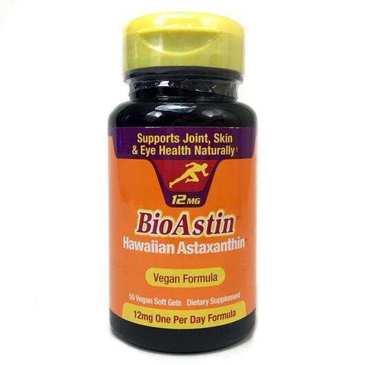 BioAstin Hawaiian Astaxanthin, Астаксантин 12 мг, 50 капсул