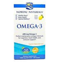 Nordic Naturals, Omega-3 690 mg Lemon Flavor, Омега-3, 60 капсул