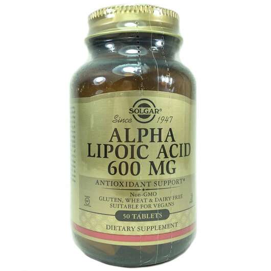 Основное фото товара Solgar, Альфа-липоевая кислота 600 мг, Alpha Lipoic Acid, 50 т...
