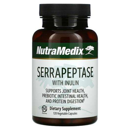 Основне фото товара NutraMedix, Serrapeptase with Inulin, Серрапептаза, 120 капсул