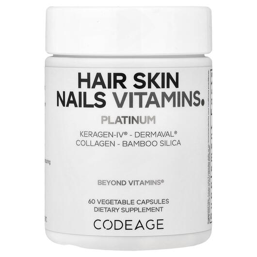 Основное фото товара CodeAge, Витамины, Hair Skin Nails Vitamins Platinum, 60 капсул