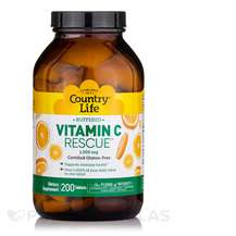 Country Life, Buffered Vitamin C Rescue 1000 mg, Вітамін C, 20...