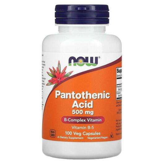Основне фото товара Now, Pantothenic Acid 500 mg, Пантотенова кислота 500 мг, 100 ...