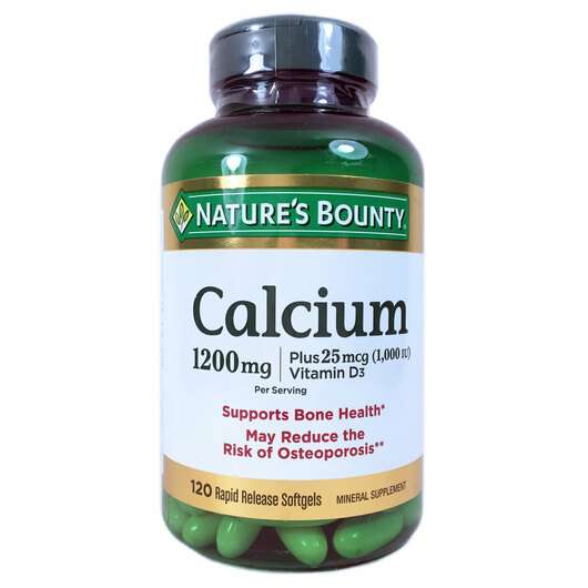 Main photo Nature's Bounty, Calcium 1200 mg Plus Vitamin D3 1000 UI, 120 ...