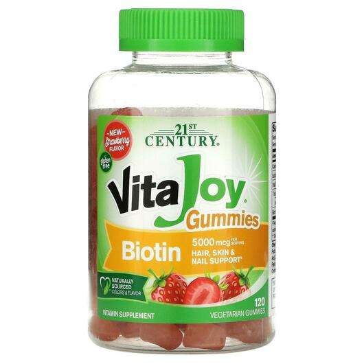 Основне фото товара 21st Century, VitaJoy Biotin Gummies, Біотин, 120 цукерок