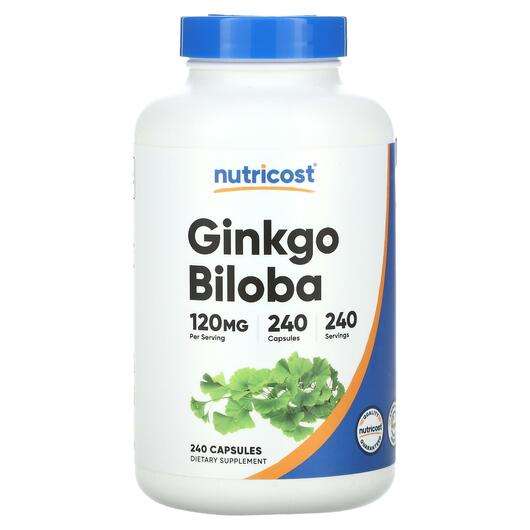 Основне фото товара Nutricost, Ginkgo Biloba 120 mg, Гінкго Білоба, 240 капсул