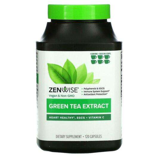 Основне фото товара Zenwise, Green Tea Extract, Екстракт Зеленого Чаю, 120 капсул