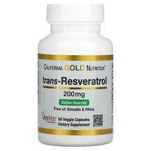 California Gold Nutrition, Trans-Resveratrol 200 mg, Транс-Рес...
