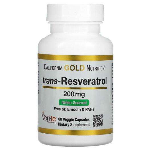 Основне фото товара California Gold Nutrition, Trans-Resveratrol 200 mg, Транс-Рес...