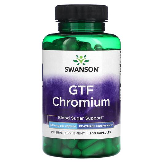 Основное фото товара Swanson, Хром, GTF Chromium 100 mcg, 200 капсул