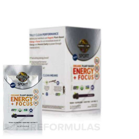Фото товару Sport Organic Plant-Based Energy + Focus Blackberry Box of 12 Packets /