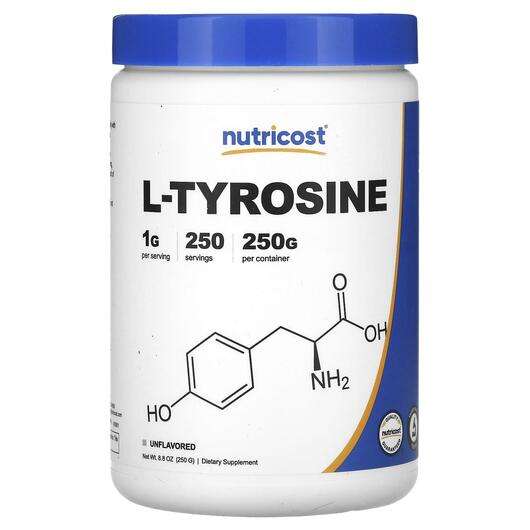 Основное фото товара Nutricost, L-Тирозин, L-Tyrosine Unflavored, 250 г