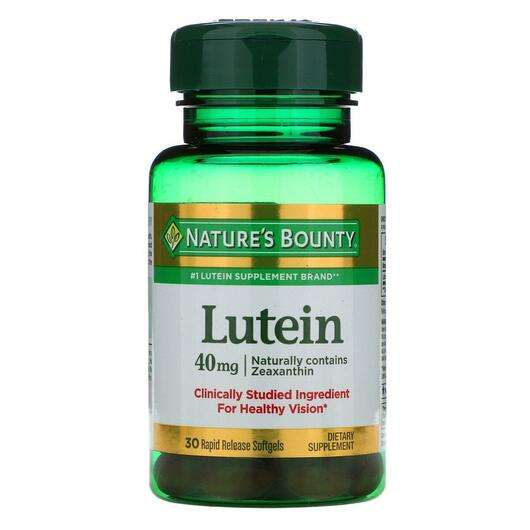 Основне фото товара Nature's Bounty, Lutein 40 mg, Лютеїн 40 мг, 30 капсул