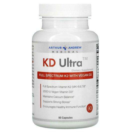 KD Ultra Full Spectrum K2 with Vegan D3, Вітаміни D3 та K2, 90 капсул