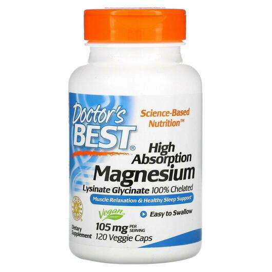 Основне фото товара Doctor's Best, Magnesium 100% Chelated, Хелатний Магній, 120 к...