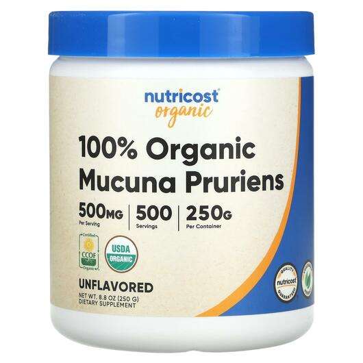 Основное фото товара Nutricost, Мукуна Пекучая, 100% Organic Mucuna Pruriens Unflav...