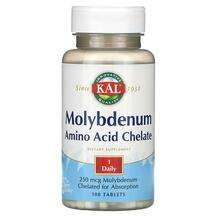 KAL, Молибден, Molybdenum Amino Acid Chelate 250 mcg, 100 табл...