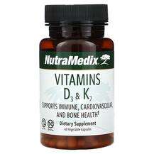 NutraMedix, Витамины D3 + K2, Vitamins D3 & K2, 60 капсул