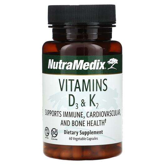 Основне фото товара NutraMedix, Vitamins D3 & K2, Вітаміни D3 K2, 60 капсул