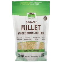 Просо Real Food Organic Millet Whole Gluten Free NOW