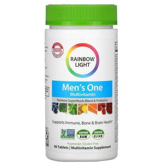Основне фото товара Rainbow Light, Men's One, Мультивітаміни для чоловіків, 90 таб...