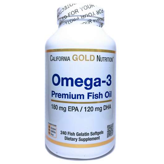 Omega-3 Premium Fish Oil, Риб'ячий жир, 240 капсул