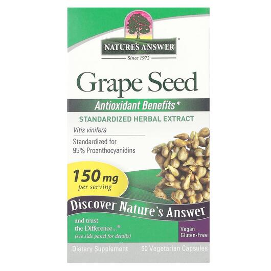 Основное фото товара Grape Seed Standardized Herbal Extract, Травяные добавки, 60 капс