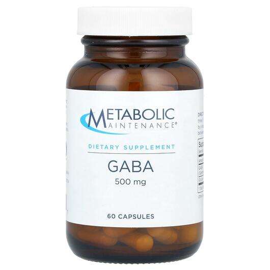 Основне фото товара Metabolic Maintenance, GABA 500 mg, ГАМК, 60 капсул