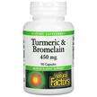 Natural Factors, Turmeric & Bromelain 450 mg 90, Бромелайн...