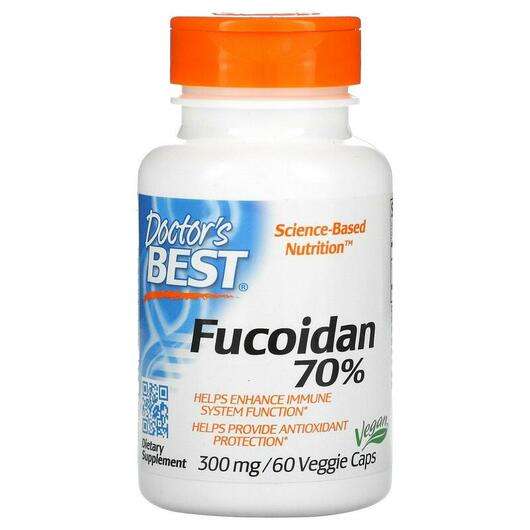 Основне фото товара Doctor's Best, Fucoidan 70% 300 mg, Фукоидан 70% 300 мг, 60 ка...