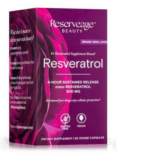 Основне фото товара ReserveAge Nutrition, Resveratrol 500 mg, Ресвератрол, 30 капсул
