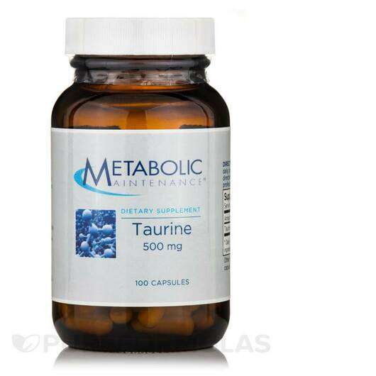 Основное фото товара Metabolic Maintenance, L-Таурин, Taurine 500 mg, 100 капсул