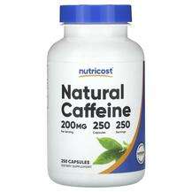 Nutricost, Natural Caffeine 200 mg, Кофеїн, 250 капсул