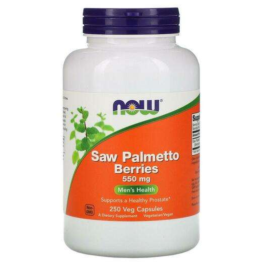 Основное фото товара Now, Пальметто 550 мг, Saw Palmetto Berries 550 mg, 250 капсул