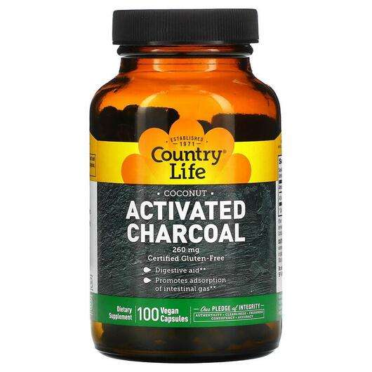 Activated Charcoal 260 mg, Активоване вугілля 260 мг 4 г, 100 капсул