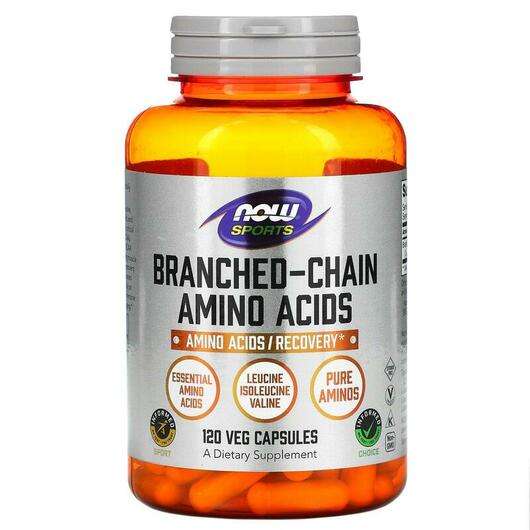 Основне фото товара Now, Branched Chain Amino Acids, Амінокислоти, 120 капсул
