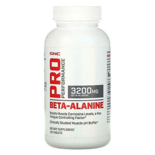 Основне фото товара GNC, Pro Performance Beta-Alanine 3200 mg, Бета Аланін, 120 та...