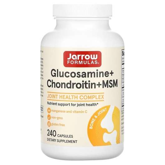 Основное фото товара Jarrow Formulas, Глюкозамин МСМ, Glucosamine MSM, 240 капсул