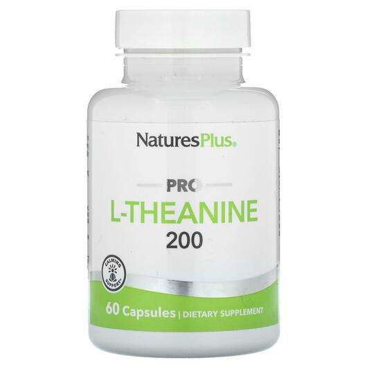 Основне фото товара Natures Plus, Pro L-Theanine 200 200 mg, L-Теанін, 60 капсул