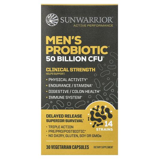 Основное фото товара Sunwarrior, Пробиотики для мужчин, Men's Probiotic, 30 капсу