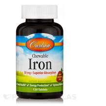 Carlson, Chewable Iron 30 mg Natural Strawberry Flavor, Жуваль...