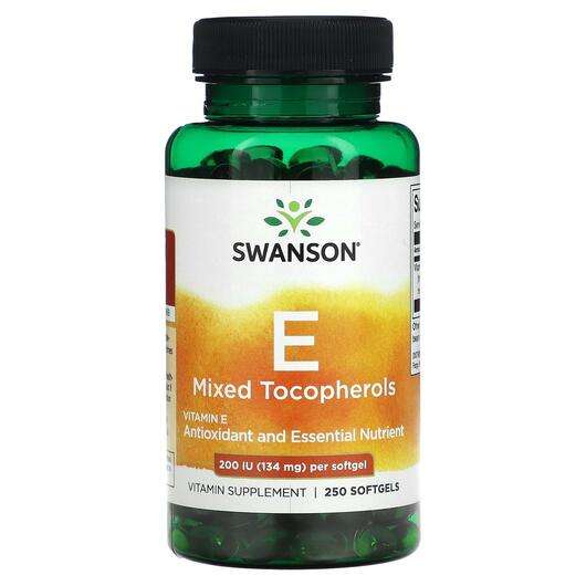 Основное фото товара Swanson, Витамин E Токоферолы, Vitamin E Mixed Tocopherols 200...