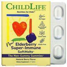 ChildLife, Бузина, Elderberry Super-Immune SoftMelts, 27 таблеток