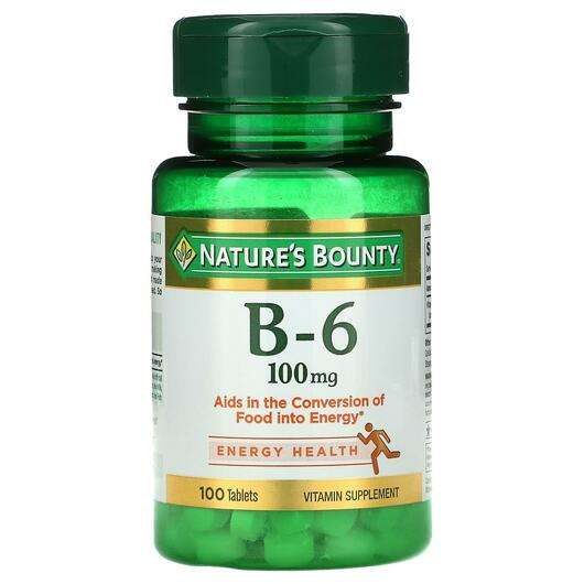 Основне фото товара Nature's Bounty, Vitamin B-6 100 mg, Вітамін B6 Піридокси...