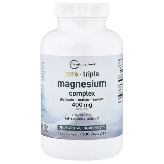 Основное фото товара Micro Ingredients, Магний, Triple Magnesium Complex, 300 капсул