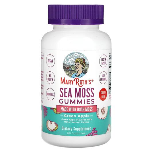 Основне фото товара Sea Moss Gummies Green Apple, Ірландський морський мох, 60 таблет
