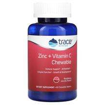 Trace Minerals, Zinc + Vitamin C Chewable Raspberry, Цинк, 60 ...