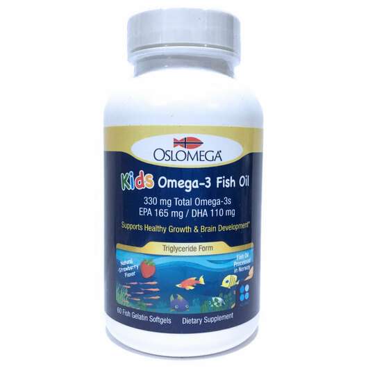 Kid’s Omega-3 Fish Oil Natural Strawberry Flavor, Рыбий жир Омега-3, 60 капсул