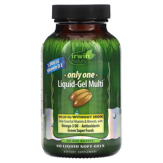 Основное фото товара Железо, Only One Liquid-Gel Multi Without Iron, 60 капсул